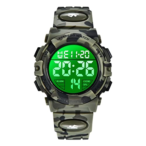 aswan watch Digitaluhr Kinder Jungen mit Wecker,Stoppuhr,LED Licht,Datum-Sport Armbanduhr mit Silikonarmband-M von aswan watch