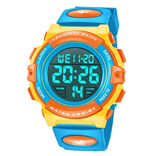 aswan watch Digitaluhr Kinder Jungen mit Wecker,Stoppuhr,LED Licht,Datum-Sport Armbanduhr mit Silikonarmband-M von aswan watch