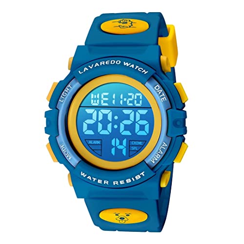 aswan watch Digitaluhr Kinder Jungen mit Wecker,Stoppuhr,LED Licht,Datum-Sport Armbanduhr mit Silikonarmband-M von aswan watch