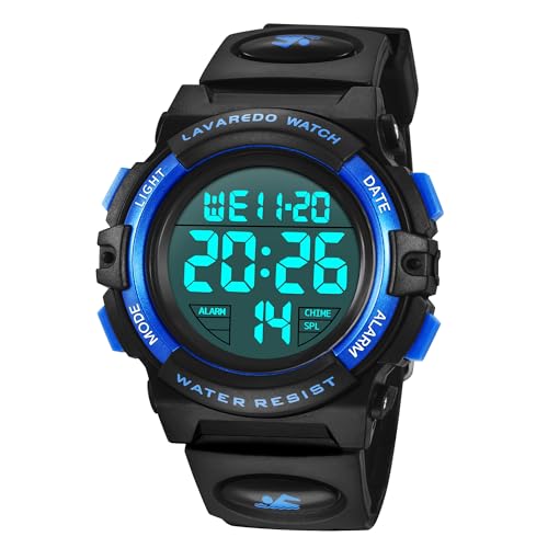 aswan watch Digitaluhr Kinder Jungen mit Wecker,Stoppuhr,LED Licht,Datum-Sport Armbanduhr mit Silikonarmband-S von aswan watch