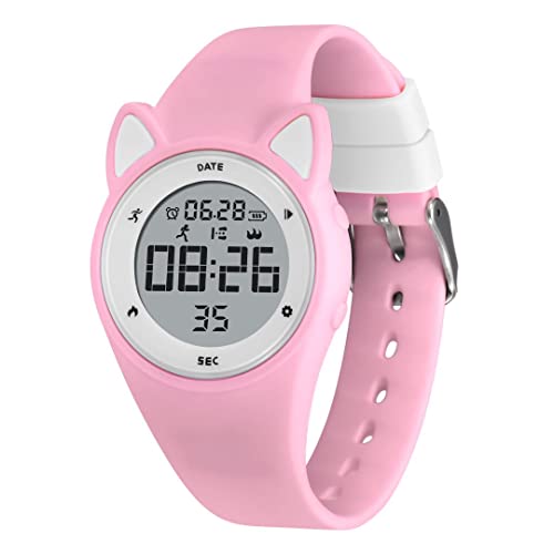 aswan watch Digitaluhr Kinder Mädchen Jungen mit Schrittzähler,Wecker,Stoppuhr, Licht,Datum-Sport Armbanduhr ohne App und Handy mit Silikonarmband von aswan watch