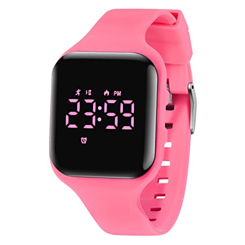 aswan watch Digitaluhr Kinder Mädchen Jungen mit Schrittzähler,Wecker,Stoppuhr, Licht,Datum-Sport Armbanduhr ohne App und Handy mit Silikonarmband von aswan watch