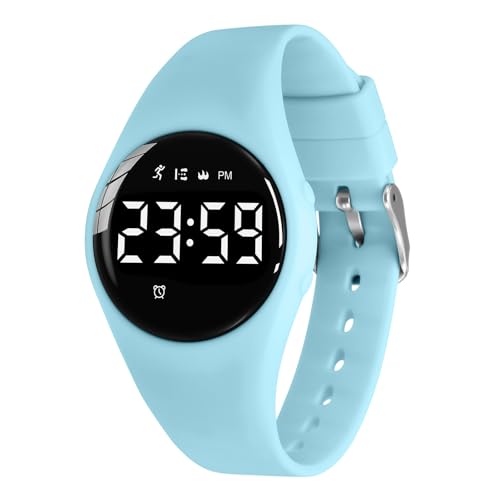 aswan watch Digitaluhr Kinder Mädchen Jungen mit Schrittzähler,Wecker,Stoppuhr, Licht,Datum-Sport Armbanduhr ohne App und Handy mit Silikonarmband von aswan watch