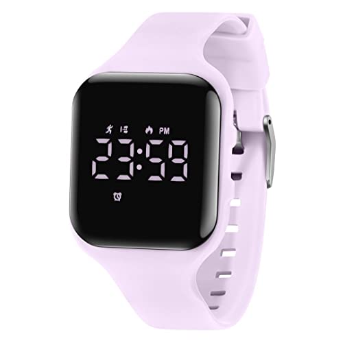 aswan watch Digitaluhr Kinder Mädchen mit Schrittzähler,Wecker,Stoppuhr, Licht,Datum-Sport Armbanduhr ohne App und Handy mit Silikonarmband von aswan watch