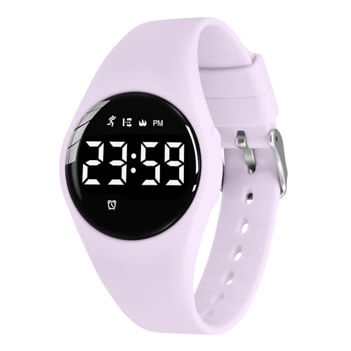 aswan watch Digitaluhr Kinder Mädchen mit Schrittzähler,Wecker,Stoppuhr, Licht,Datum-Sport Armbanduhr ohne App und Handy mit Silikonarmband von aswan watch