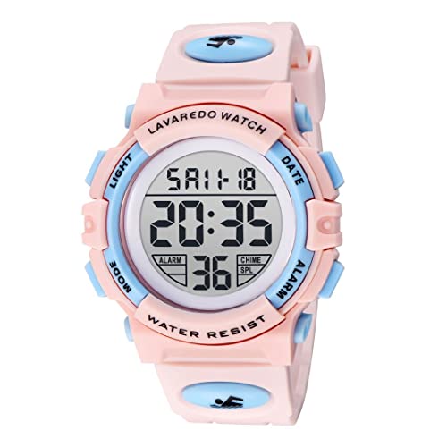 aswan watch Digitaluhr Kinder Mädchen mit Wecker,Stoppuhr,LED Licht,Datum-Sport Armbanduhr mit Silikonarmband-M von aswan watch