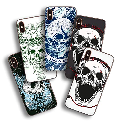 atFoliX Designfolie kompatibel mit Apple iPhone XS Back Cover, wähle Dein Lieblings-Design aus, Skin Aufkleber (Schädel & Knochen) von atFoliX