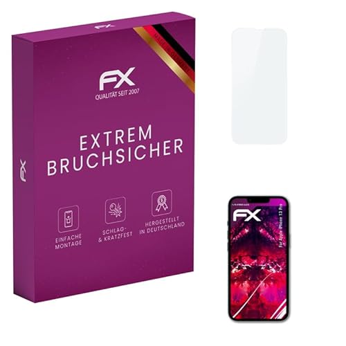 atFoliX Glasfolie kompatibel mit Apple iPhone 13 Pro Panzerfolie, 9H Hybrid-Glass FX Schutzpanzer Folie atFoliX Glasfolie kompatibel mit Apple iPhone 13 Pro Panzerfolie, 9H Hybrid-Glass FX Schutzpanzer Folie von atFoliX