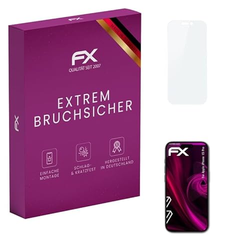 atFoliX Glasfolie kompatibel mit Apple iPhone 15 Pro Panzerfolie, 9H Hybrid-Glass FX Schutzpanzer Folie atFoliX Glasfolie kompatibel mit Apple iPhone 15 Pro Panzerfolie, 9H Hybrid-Glass FX Schutzpanzer Folie von atFoliX
