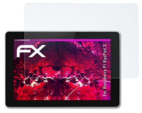 atFoliX Glasfolie kompatibel mit Raspberry Pi RasPad 3 Panzerfolie, 9H Hybrid-Glass FX Schutzpanzer Folie von atFoliX