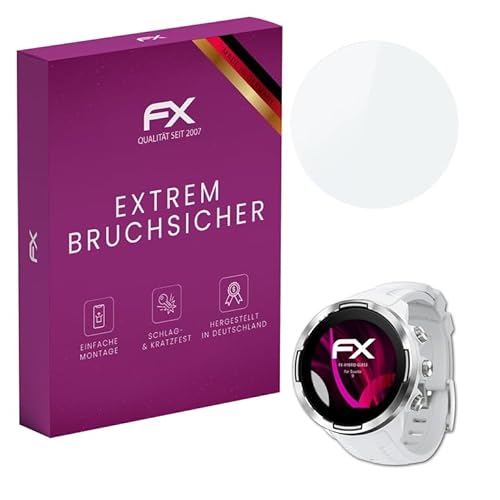atFoliX Glasfolie kompatibel mit Suunto 9 Panzerfolie, 9H Hybrid-Glass FX Schutzpanzer Folie von atFoliX