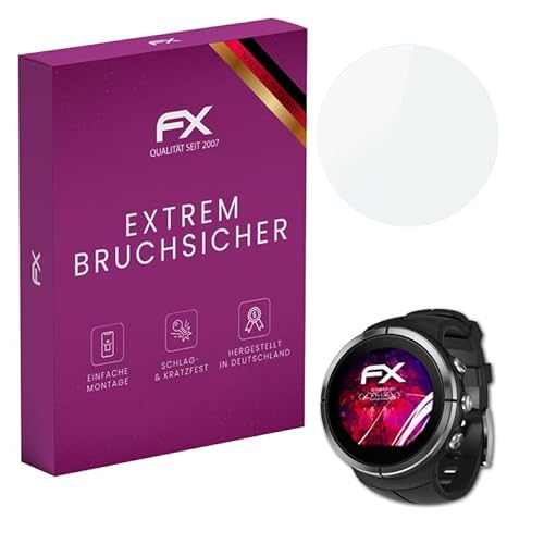 atFoliX Glasfolie kompatibel mit Suunto Spartan Ultra/Sport Panzerfolie, 9H Hybrid-Glass FX Schutzpanzer Folie von atFoliX