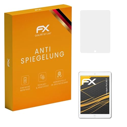atFoliX Panzerfolie kompatibel mit Apple iPad 2017 Schutzfolie, entspiegelnde und stoßdämpfende FX Folie (2X) von atFoliX
