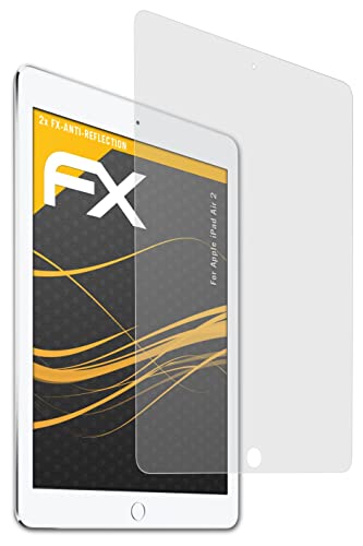 atFoliX Panzerfolie kompatibel mit Apple iPad Air 2 Schutzfolie, entspiegelnde und stoßdämpfende FX Folie (2X) von atFoliX