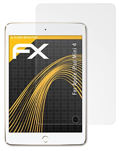 atFoliX Panzerfolie kompatibel mit Apple iPad Mini 4 Schutzfolie, entspiegelnde und stoßdämpfende FX Folie (2X) von atFoliX