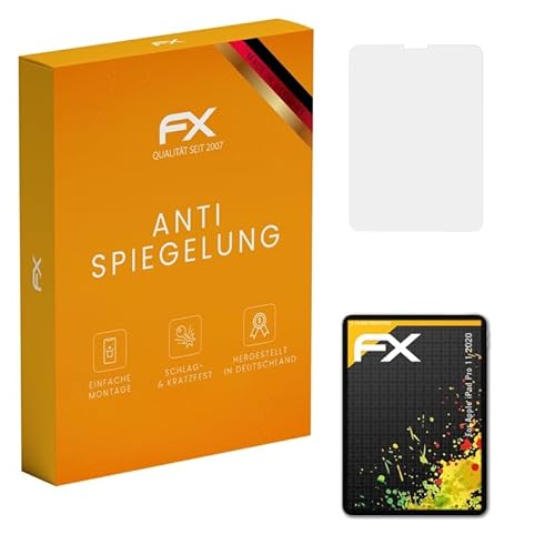 atFoliX Panzerfolie kompatibel mit Apple iPad Pro 11 2020 Schutzfolie, entspiegelnde und stoßdämpfende FX Folie (2X) von atFoliX