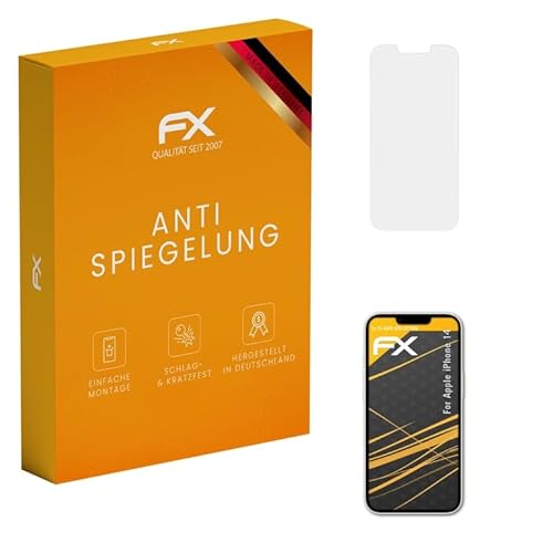 atFoliX Panzerfolie kompatibel mit Apple iPhone 14 Schutzfolie, entspiegelnde und stoßdämpfende FX Folie (3X) von atFoliX