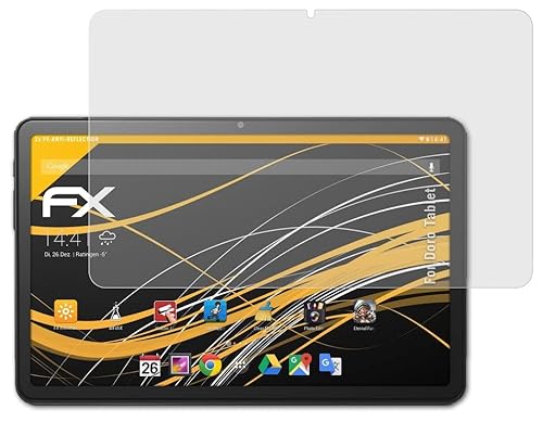 atFoliX Panzerfolie kompatibel mit Doro Tablet Schutzfolie, entspiegelnde und stoßdämpfende FX Folie (2X) von atFoliX
