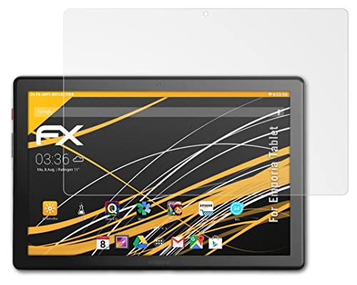 atFoliX Panzerfolie kompatibel mit Emporia Tablet Schutzfolie, entspiegelnde und stoßdämpfende FX Folie (2X) von atFoliX