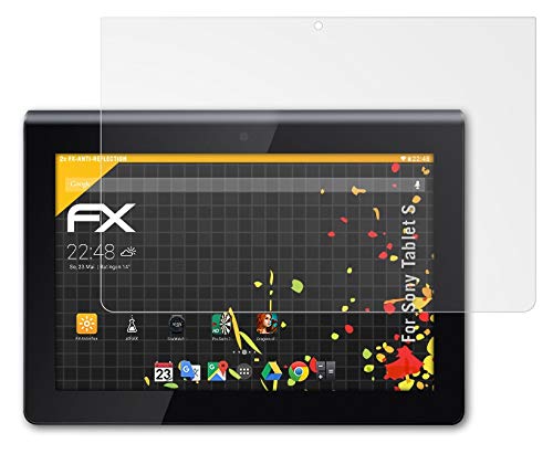 atFoliX Panzerfolie kompatibel mit Sony Tablet S Schutzfolie, entspiegelnde und stoßdämpfende FX Folie (2X) von atFoliX