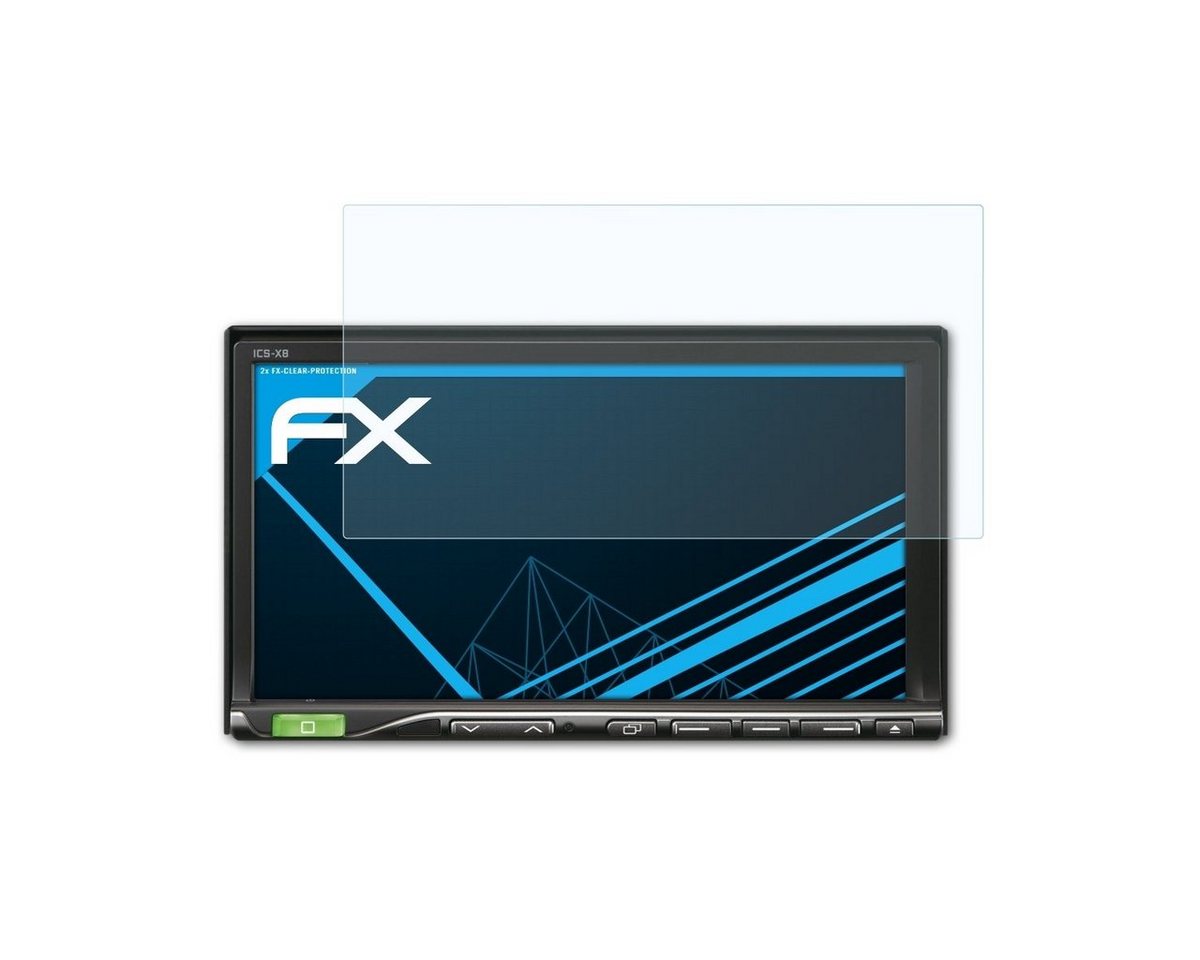 atFoliX Schutzfolie Displayschutz für Alpine ICS-X8, (2 Folien), Ultraklar und hartbeschichtet von atFoliX