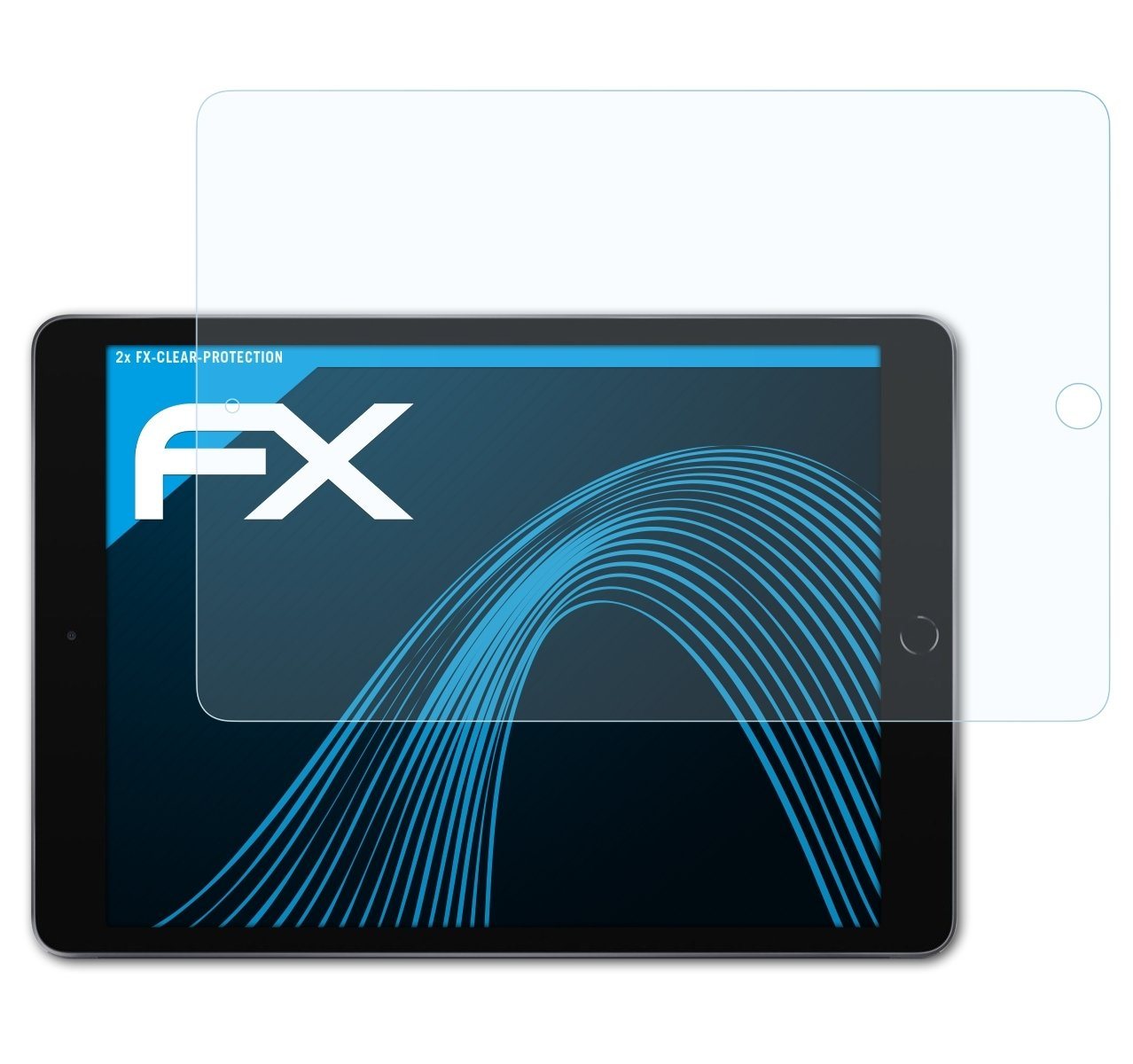 atFoliX Schutzfolie Displayschutz für Apple iPad 10.2 2019, (2 Folien), Ultraklar und hartbeschichtet von atFoliX