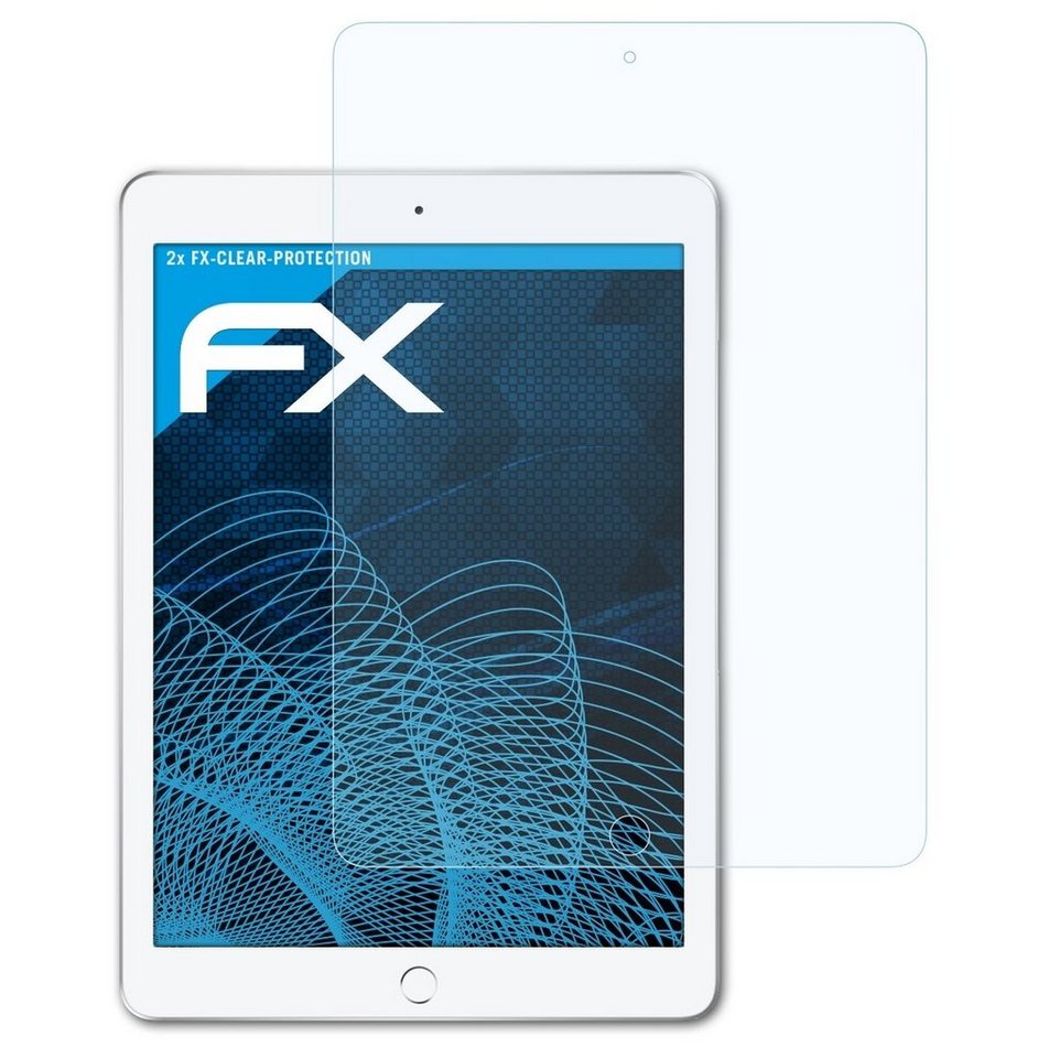 atFoliX Schutzfolie Displayschutz für Apple iPad 2017, (2 Folien), Ultraklar und hartbeschichtet von atFoliX