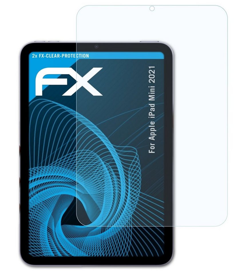 atFoliX Schutzfolie Displayschutz für Apple iPad Mini 2021, (2 Folien), Ultraklar und hartbeschichtet von atFoliX