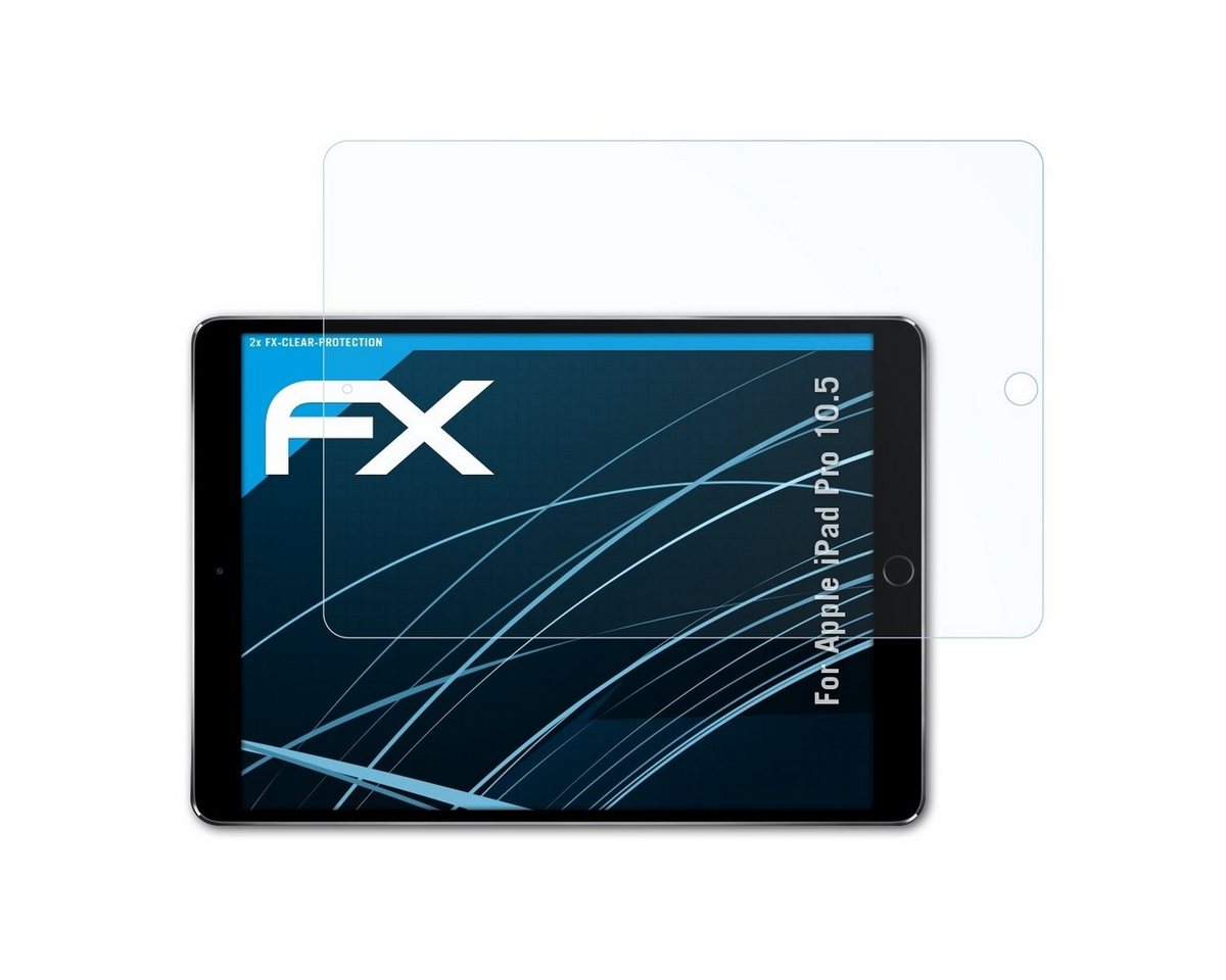 atFoliX Schutzfolie Displayschutz für Apple iPad Pro 10.5, (2 Folien), Ultraklar und hartbeschichtet von atFoliX