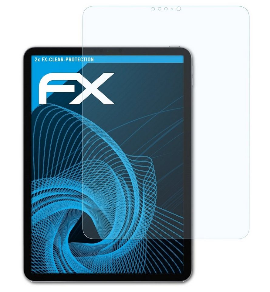 atFoliX Schutzfolie Displayschutz für Apple iPad Pro 11 2018, (2 Folien), Ultraklar und hartbeschichtet von atFoliX