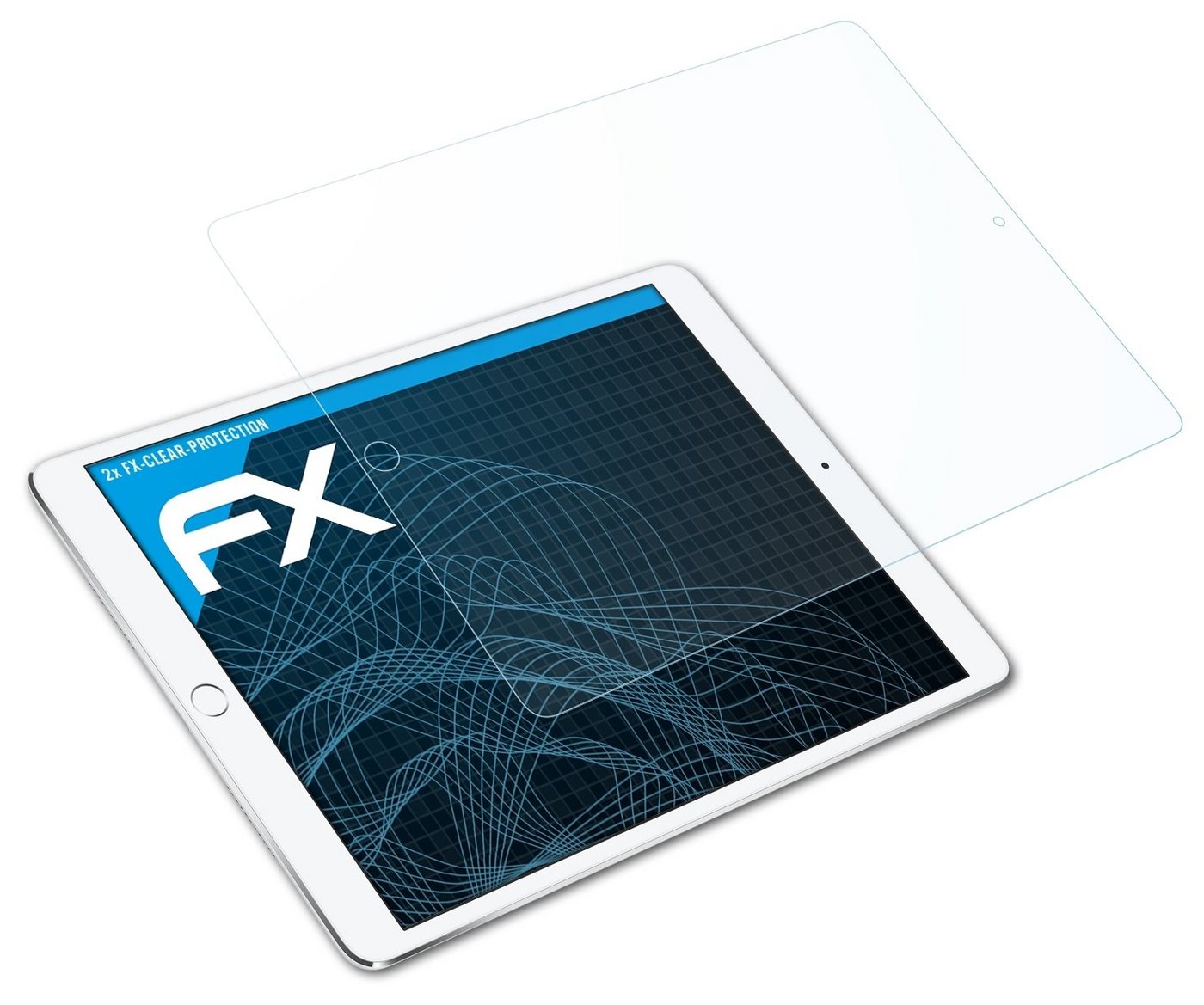 atFoliX Schutzfolie Displayschutz für Apple iPad Pro 12.9 2017, (2 Folien), Ultraklar und hartbeschichtet von atFoliX