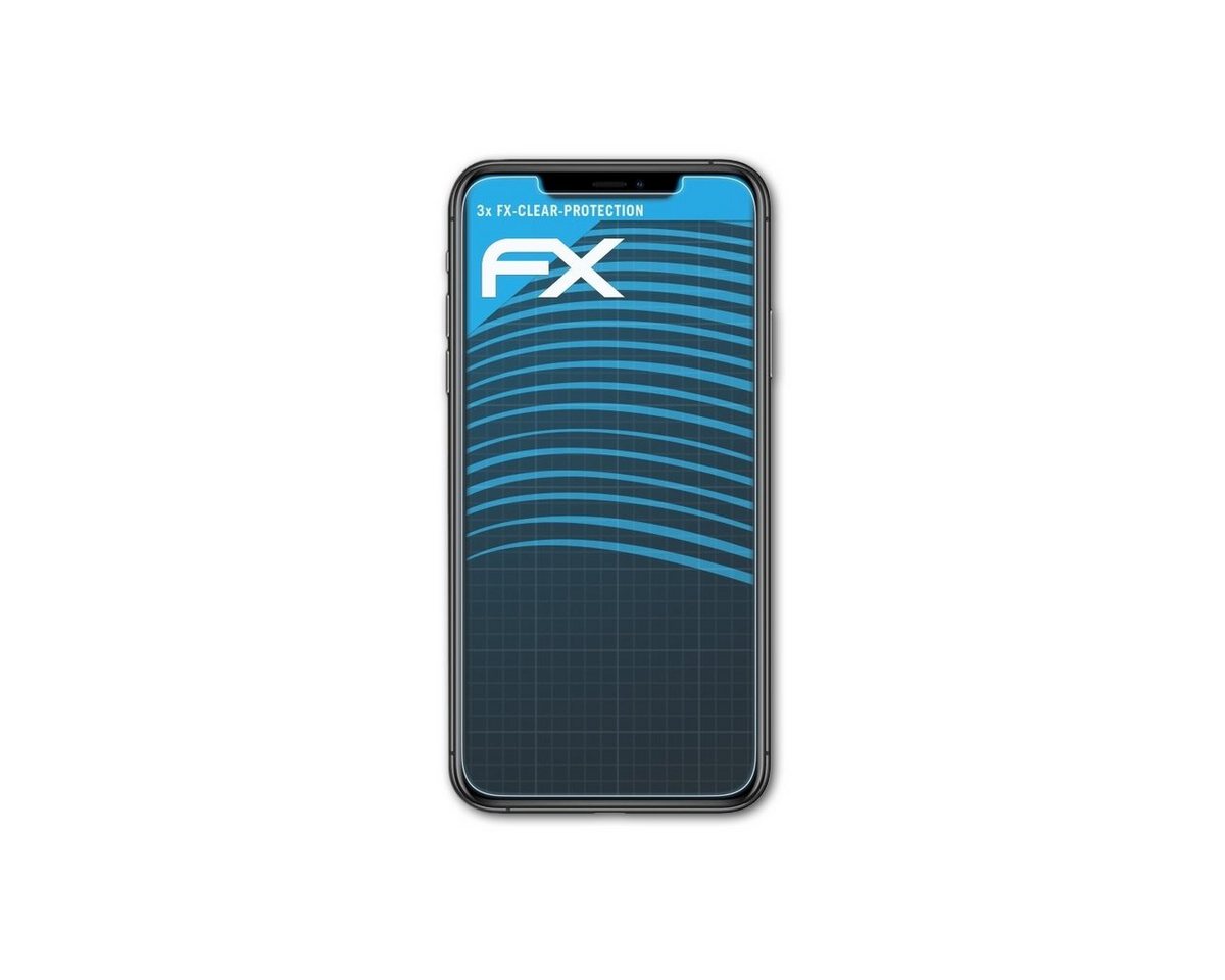 atFoliX Schutzfolie Displayschutz für Apple iPhone 11 Pro, (3 Folien), Ultraklar und hartbeschichtet von atFoliX
