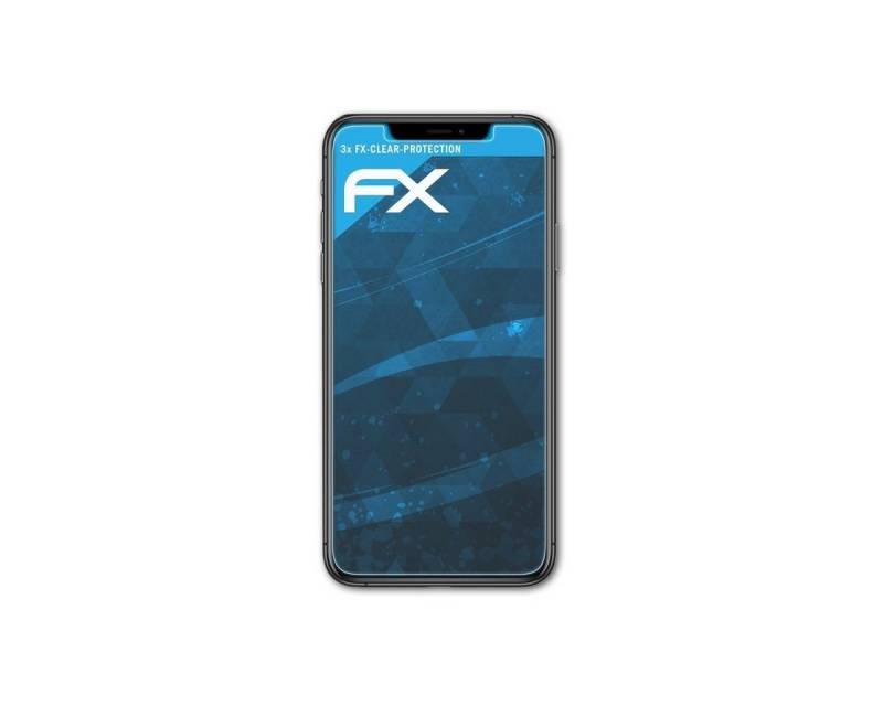 atFoliX Schutzfolie Displayschutz für Apple iPhone 11 Pro Max, (3 Folien), Ultraklar und hartbeschichtet von atFoliX