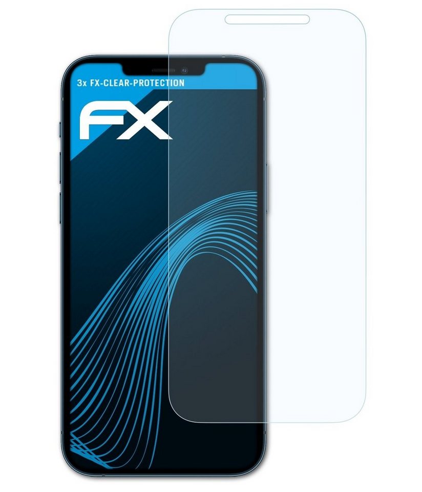 atFoliX Schutzfolie Displayschutz für Apple iPhone 12 Pro Max, (3 Folien), Ultraklar und hartbeschichtet von atFoliX