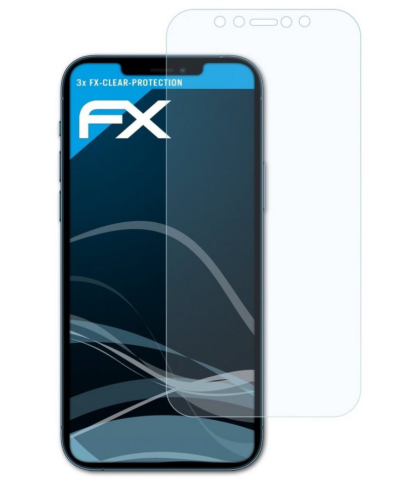 atFoliX Schutzfolie Displayschutz für Apple iPhone 12 mini, (3 Folien), Ultraklar und hartbeschichtet von atFoliX