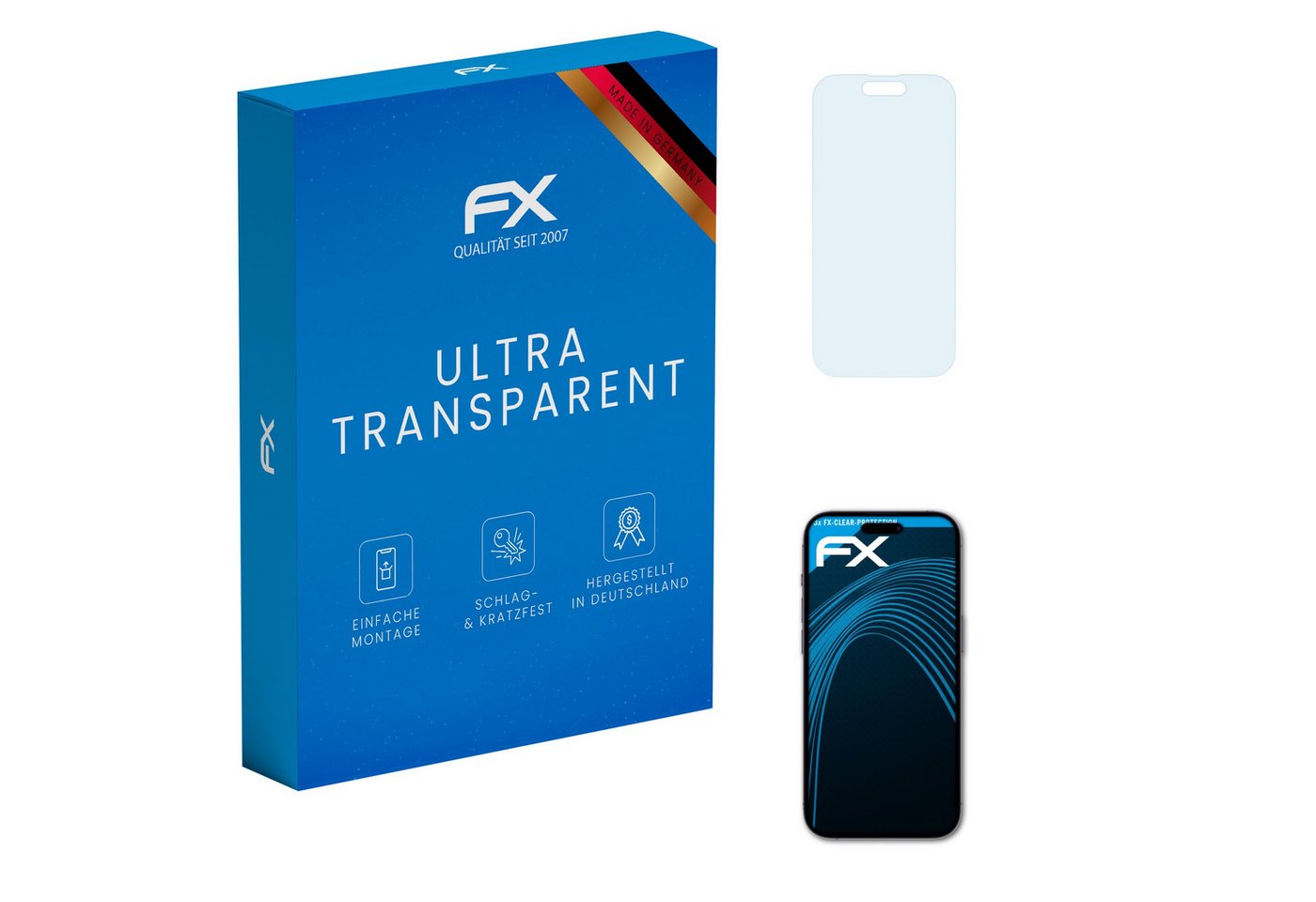 atFoliX Schutzfolie Displayschutz für Apple iPhone 14 Pro, (3 Folien), Ultraklar und hartbeschichtet von atFoliX