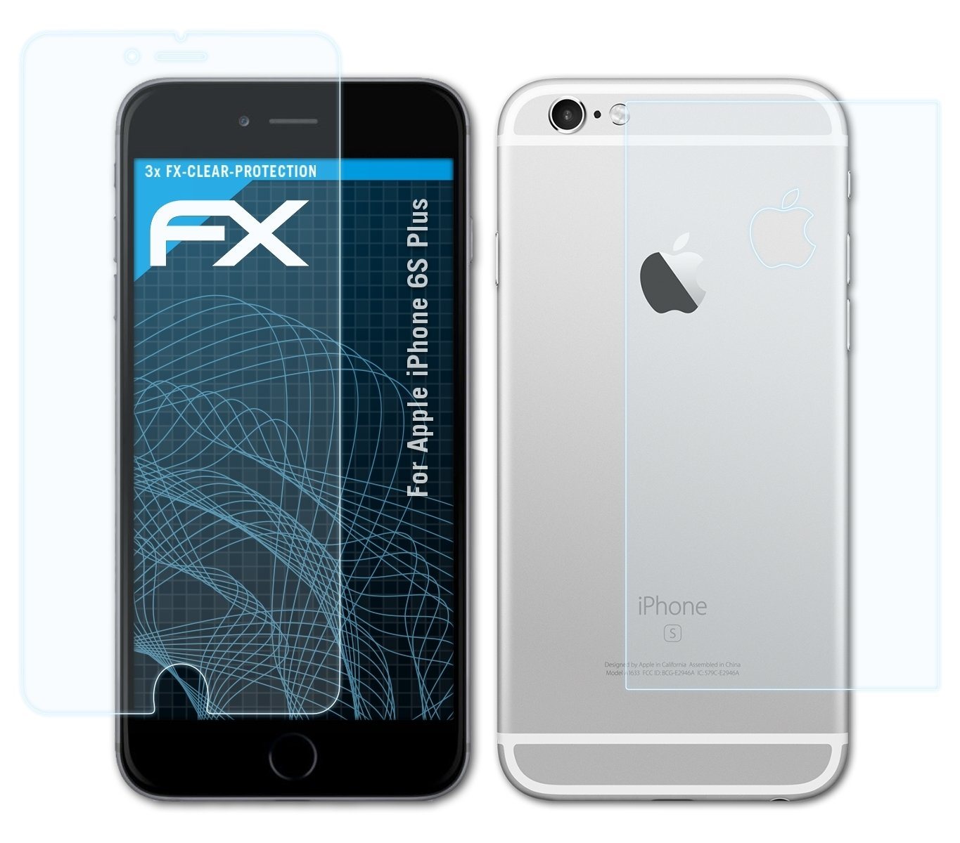 atFoliX Schutzfolie Displayschutz für Apple iPhone 6S Plus, (3er Set), Ultraklar und hartbeschichtet von atFoliX