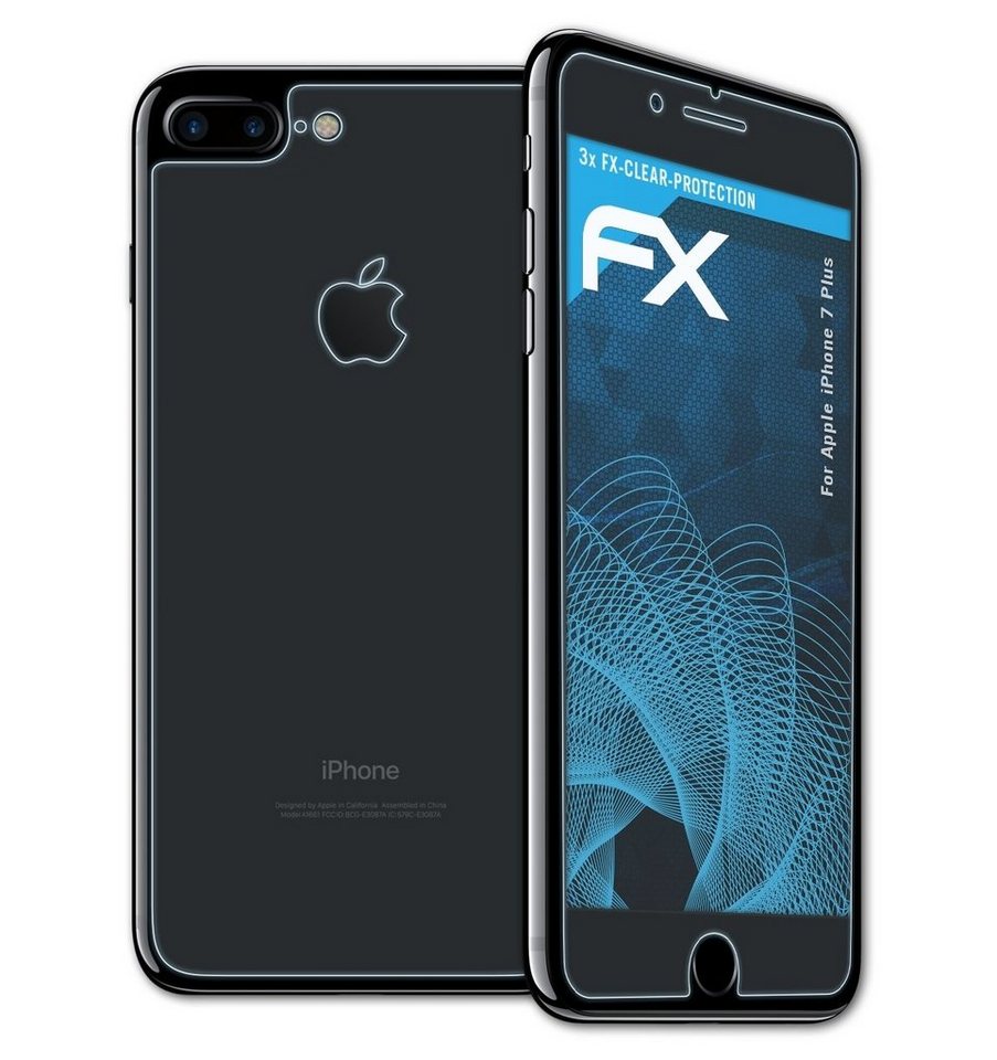 atFoliX Schutzfolie Displayschutz für Apple iPhone 7 Plus, (3er Set), Ultraklar und hartbeschichtet von atFoliX