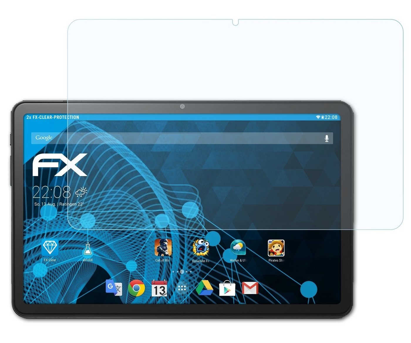 atFoliX Schutzfolie Displayschutz für Doro Tablet, (2 Folien), Ultraklar und hartbeschichtet von atFoliX