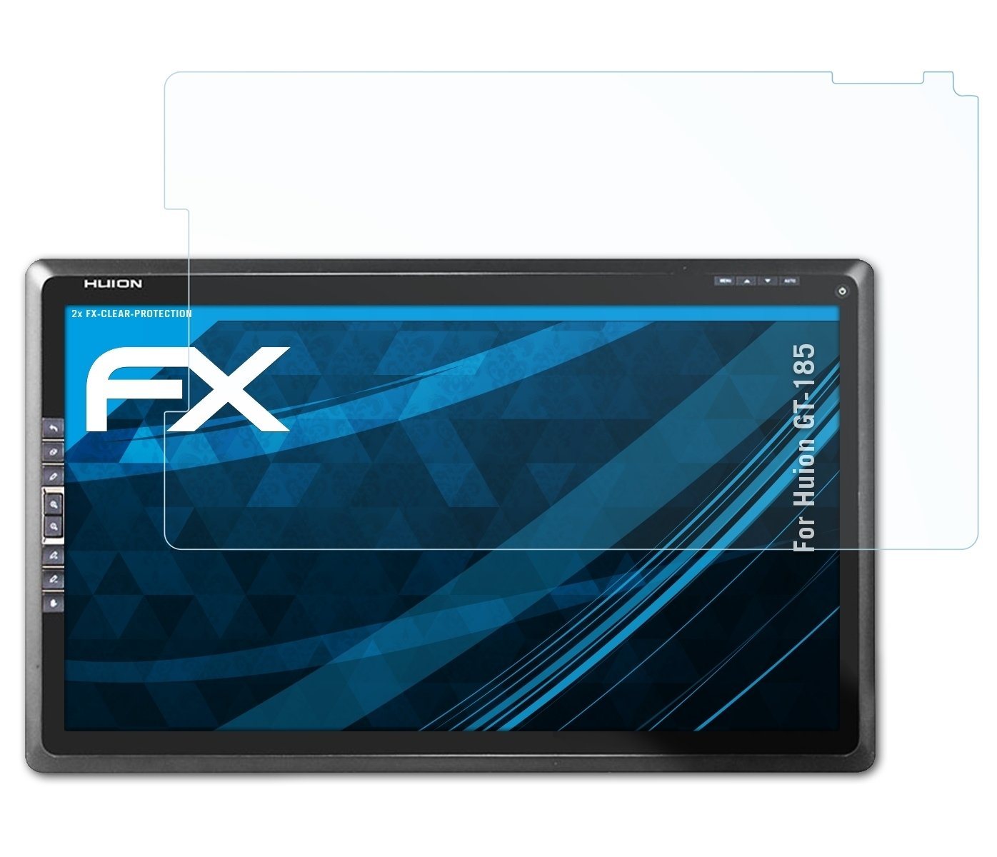 atFoliX Schutzfolie Displayschutz für Huion GT-185, (2 Folien), Ultraklar und hartbeschichtet von atFoliX