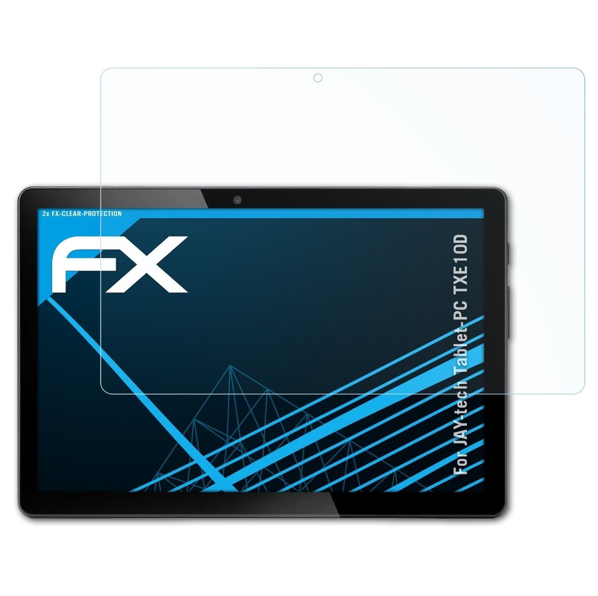 atFoliX Schutzfolie Displayschutz für JAY-tech Tablet-PC TXE10D, (2 Folien), Ultraklar und hartbeschichtet von atFoliX