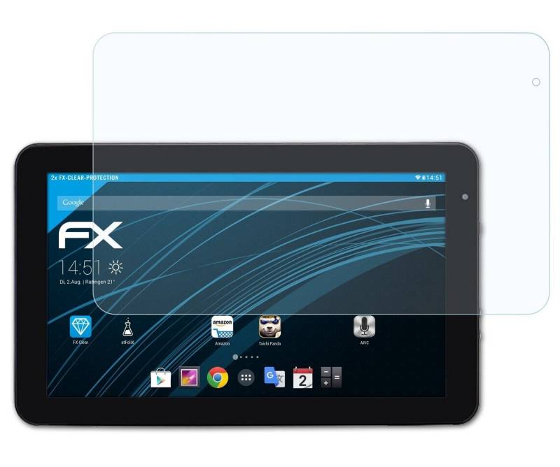 atFoliX Schutzfolie Displayschutz für JAY-tech Tablet-PC XE10D PR1056, (2 Folien), Ultraklar und hartbeschichtet von atFoliX