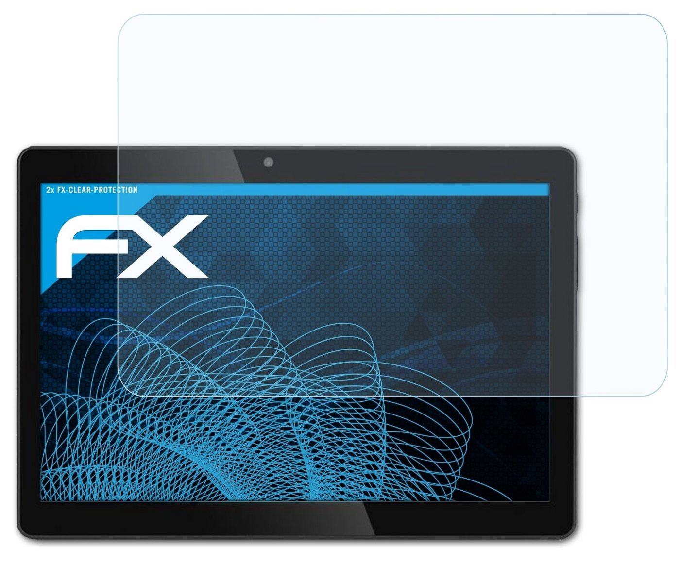 atFoliX Schutzfolie Displayschutz für JAY-tech Tablet-PC XTE10D, (2 Folien), Ultraklar und hartbeschichtet von atFoliX