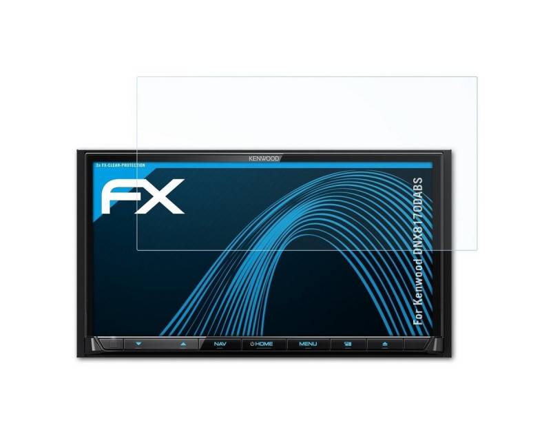 atFoliX Schutzfolie Displayschutz für Kenwood DNX8170DABS, (3 Folien), Ultraklar und hartbeschichtet von atFoliX