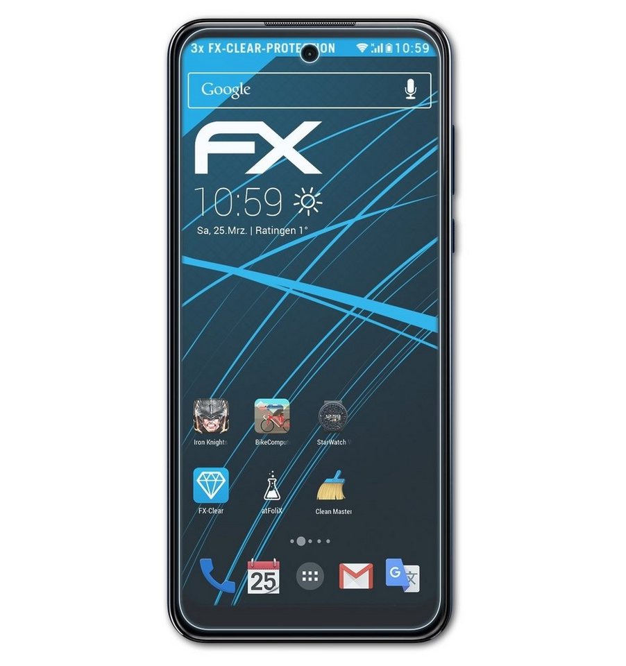 atFoliX Schutzfolie Displayschutz für Motorola Moto G Play 2023, (3 Folien), Ultraklar und hartbeschichtet von atFoliX