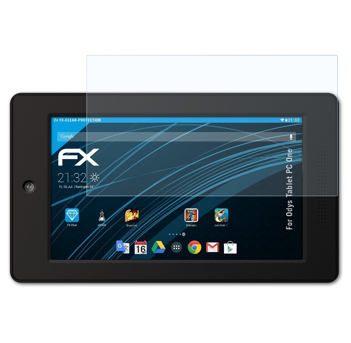 atFoliX Schutzfolie Displayschutz für Odys Tablet PC One, (2 Folien), Ultraklar und hartbeschichtet von atFoliX