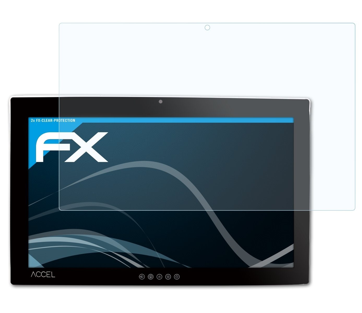atFoliX Schutzfolie Displayschutz für Onyx ACCEL-A3201 32 Inch, (2 Folien), Ultraklar und hartbeschichtet von atFoliX