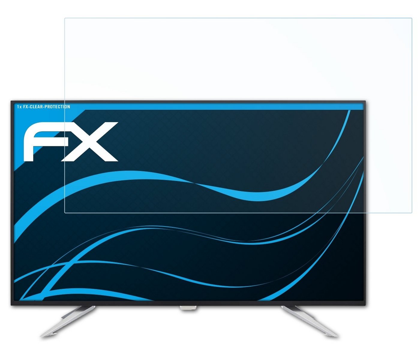 atFoliX Schutzfolie Displayschutz für Philips BDM4350UC/27, Ultraklar und hartbeschichtet von atFoliX