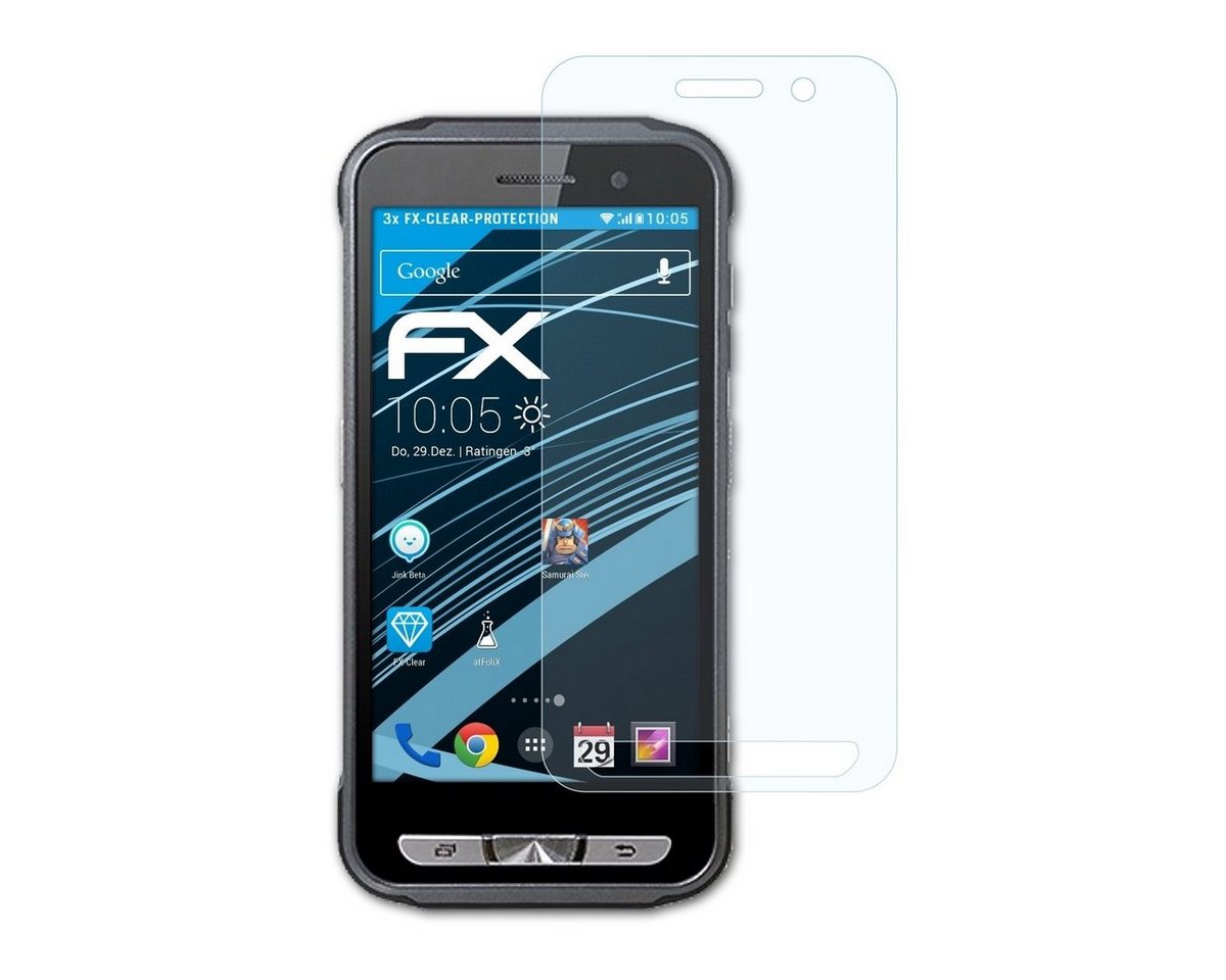 atFoliX Schutzfolie Displayschutz für Point Mobile PM45, (3 Folien), Ultraklar und hartbeschichtet von atFoliX