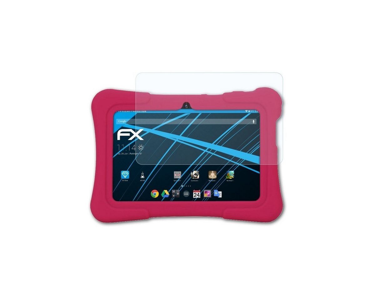 atFoliX Schutzfolie Displayschutz für Pritom K7 Kids Tablet, (2 Folien), Ultraklar und hartbeschichtet von atFoliX
